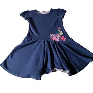 Bitty Baby By American Girl Little Girls Size XL (7) Indigo Dress Butterflies